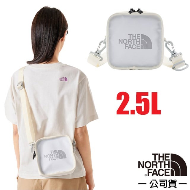 【The North Face】2.5L 大Logo多功能日用防水耐磨單肩斜背包/腰包/3VWS-XOC 白✿30E010